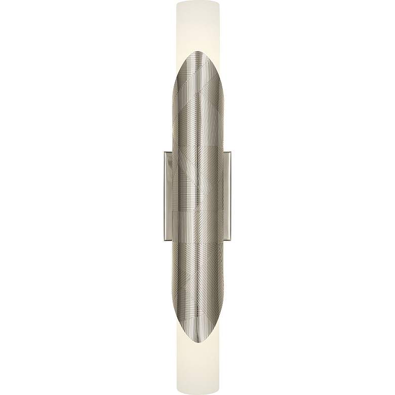 Image 2 Michael Berman Brut 25"H Nickel Wall Sconce w/ Frosted White Glass Sha more views