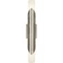 2_Michael Berman Brut 25"H Nickel Wall Sconce w/ Frosted White Glass Sha more views