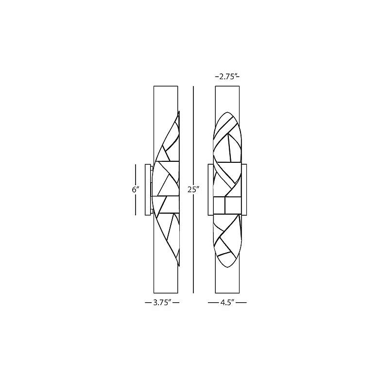 Image 3 Michael Berman Brut 25"H Nickel Wall Sconce w/ Frosted White Glass Sha more views