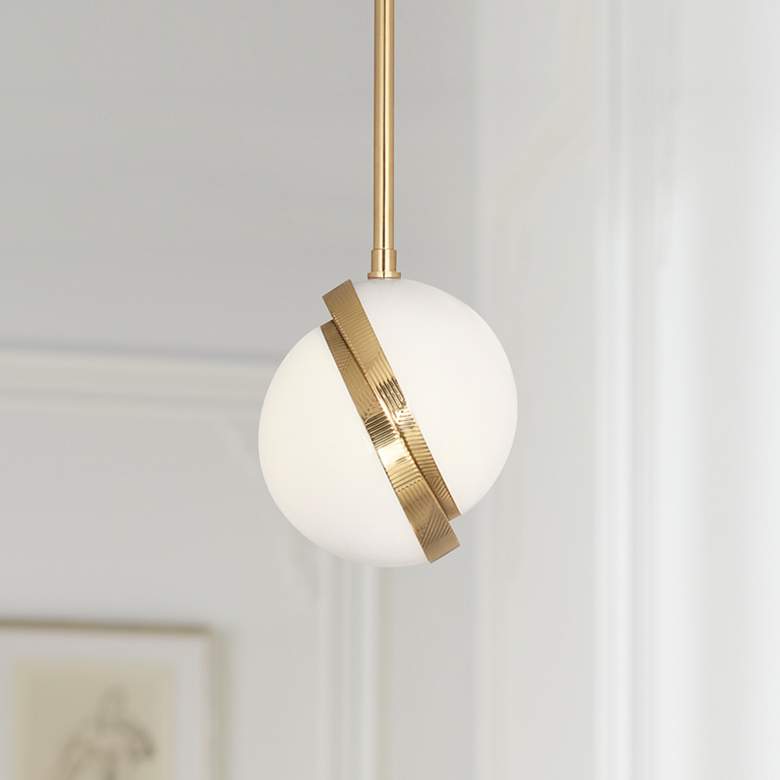 Image 1 Michael Berman Brut 7 inch Wide Modern Brass Mini-Pendant Light