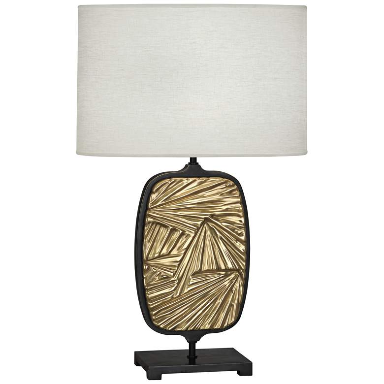 Image 1 Michael Berman Flynn Bronze and Brass Ceramic Table Lamp