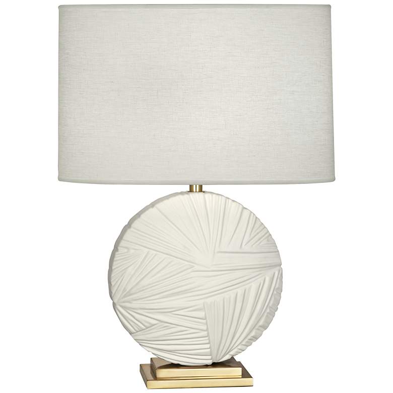 Image 1 Michael Berman Frank Flat Lily with Modern Brass Table Lamp