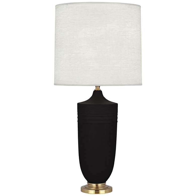 Image 1 Michael Berman Hadrian 28 3/4" Brass and Coal Ceramic Table Lamp