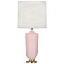 Michael Berman Hadrian 28 3/4" Brass and Pink Ceramic Table Lamp