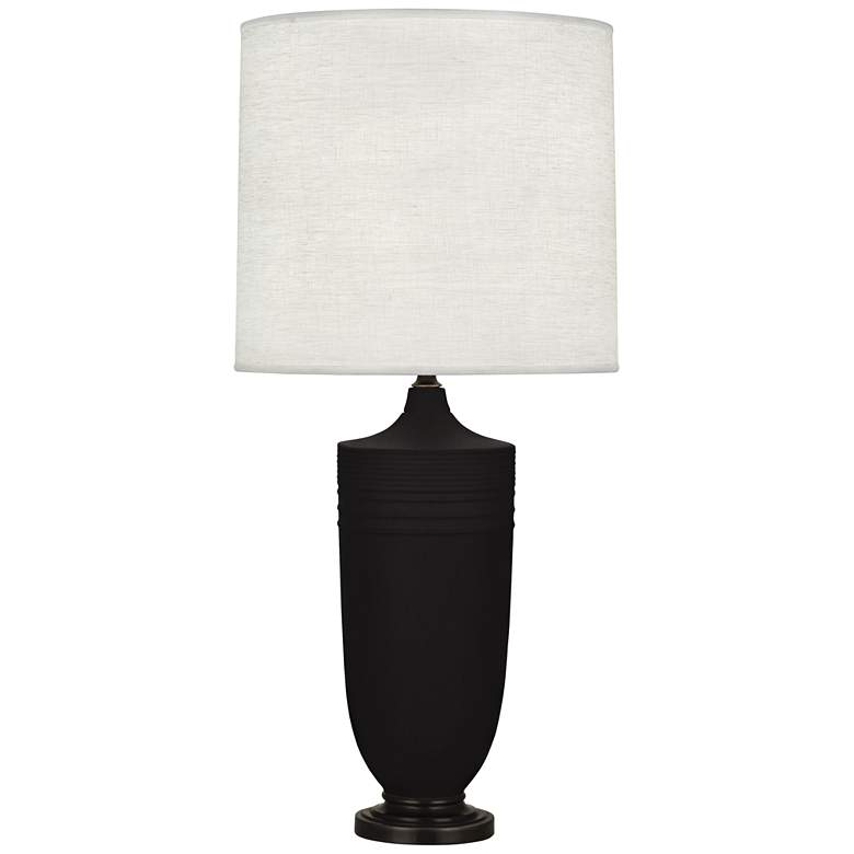 Image 1 Michael Berman Hadrian 28 3/4" Bronze and Coal Ceramic Table Lamp
