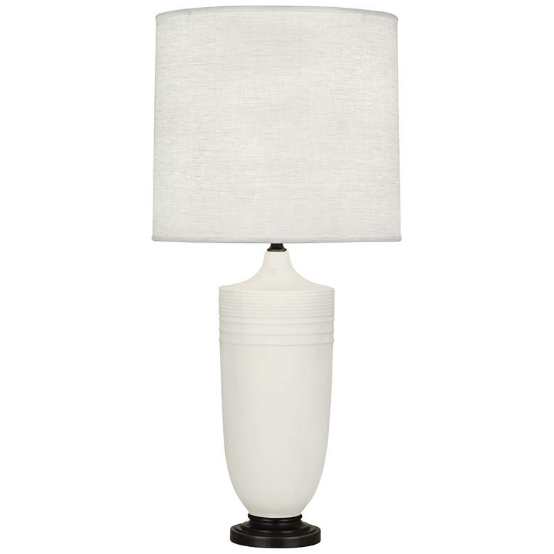 Image 1 Michael Berman Hadrian 28 3/4 inch Lily White Ceramic Table Lamp