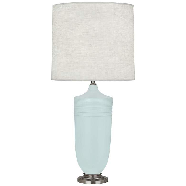 Image 1 Michael Berman Hadrian Nickel and Blue Ceramic Table Lamp