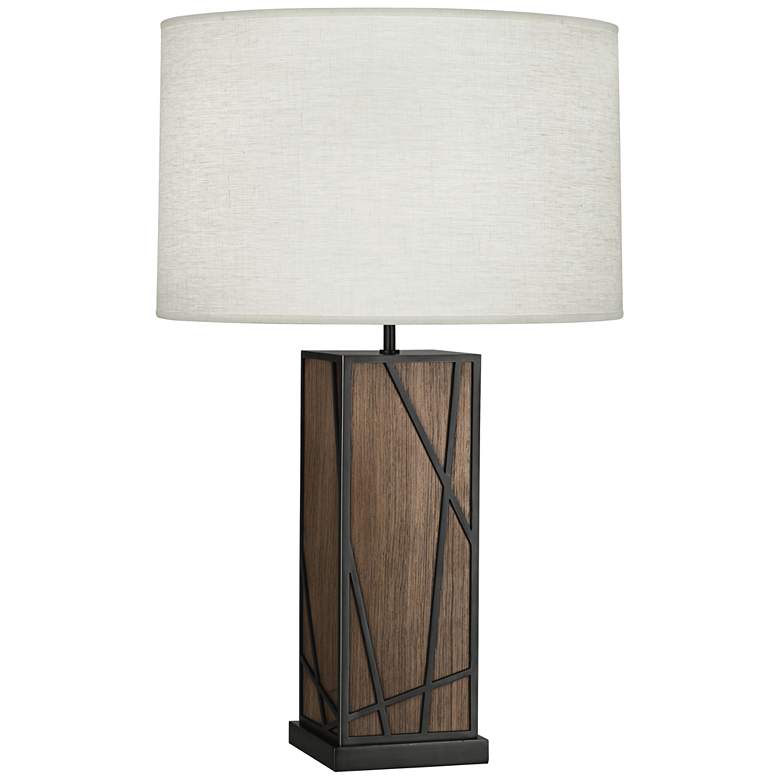 Image 1 Michael Berman Kerr Walnut Wood Table Lamp w/ Oyster Shade