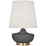 Michael Berman Nolan 27 1/2"  Brass and Ash Gray Ceramic Table Lamp