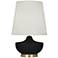 Michael Berman Nolan 27 1/2" Brass and Dark Coal Ceramic Table Lamp