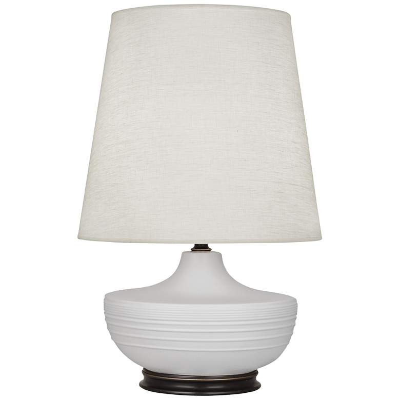 Image 1 Michael Berman Nolan 27 1/2" Bronze and Dove Gray Ceramic Table Lamp