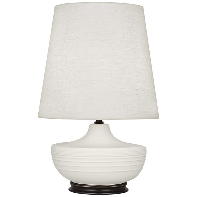 Image 1 Michael Berman Nolan 27 1/2" Bronze and Lily White Ceramic Table Lamp