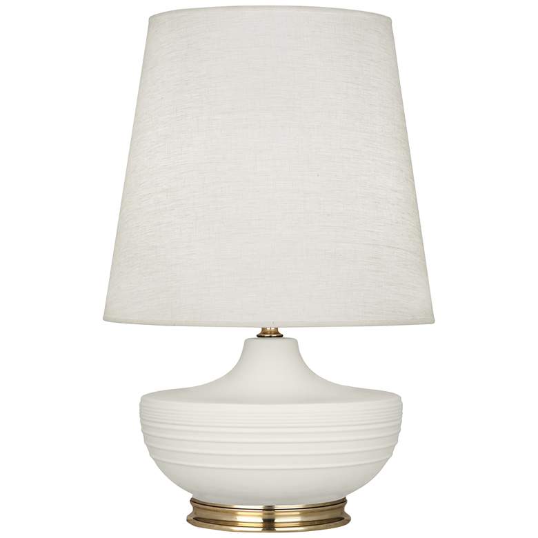 Image 1 Michael Berman Nolan 27 1/2" High Brass and Lily Ceramic Table Lamp
