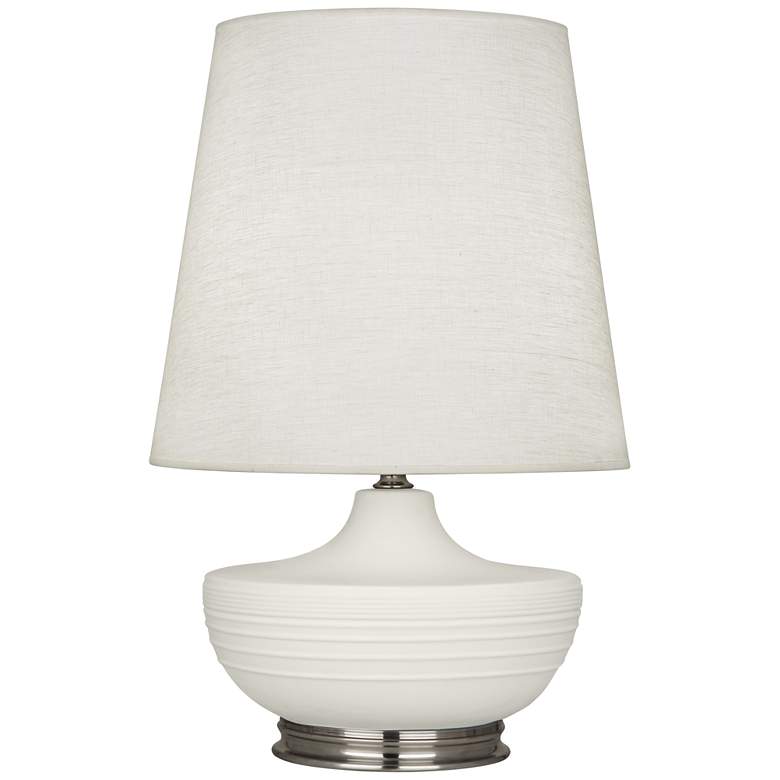 Image 1 Michael Berman Nolan 27 1/2" Matte White Modern Ceramic Table Lamp