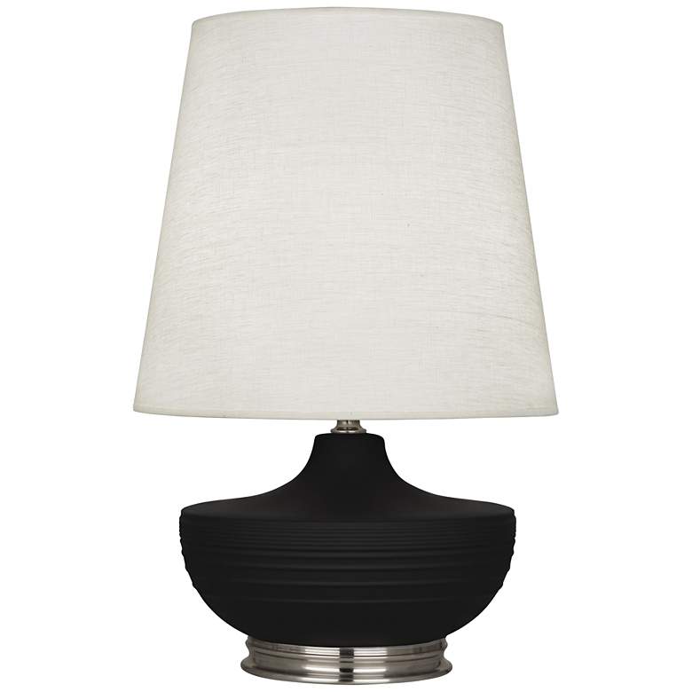 Image 1 Michael Berman Nolan 27 1/2" Nickel and Dark Coal Black Ceramic Lamp