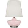 Michael Berman Nolan 27 1/2" Nickel and Woodrose Pink Ceramic Lamp