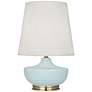 Michael Berman Nolan Brass and Sky Blue Ceramic Table Lamp
