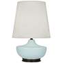 Michael Berman Nolan Bronze and Sky Blue Ceramic Table Lamp