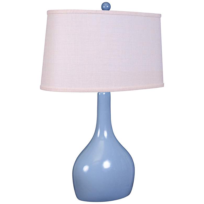Image 1 Michael Light Blue Oval Ceramic Table Lamp