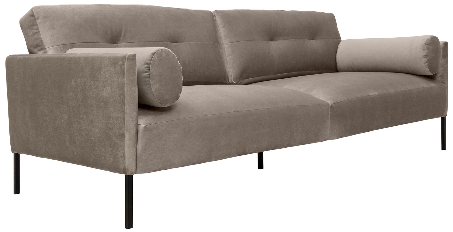 Image 3 Michalina 84 in. Modern Sofa in Fossil Gray Velvet, and Black Metal Legs more views