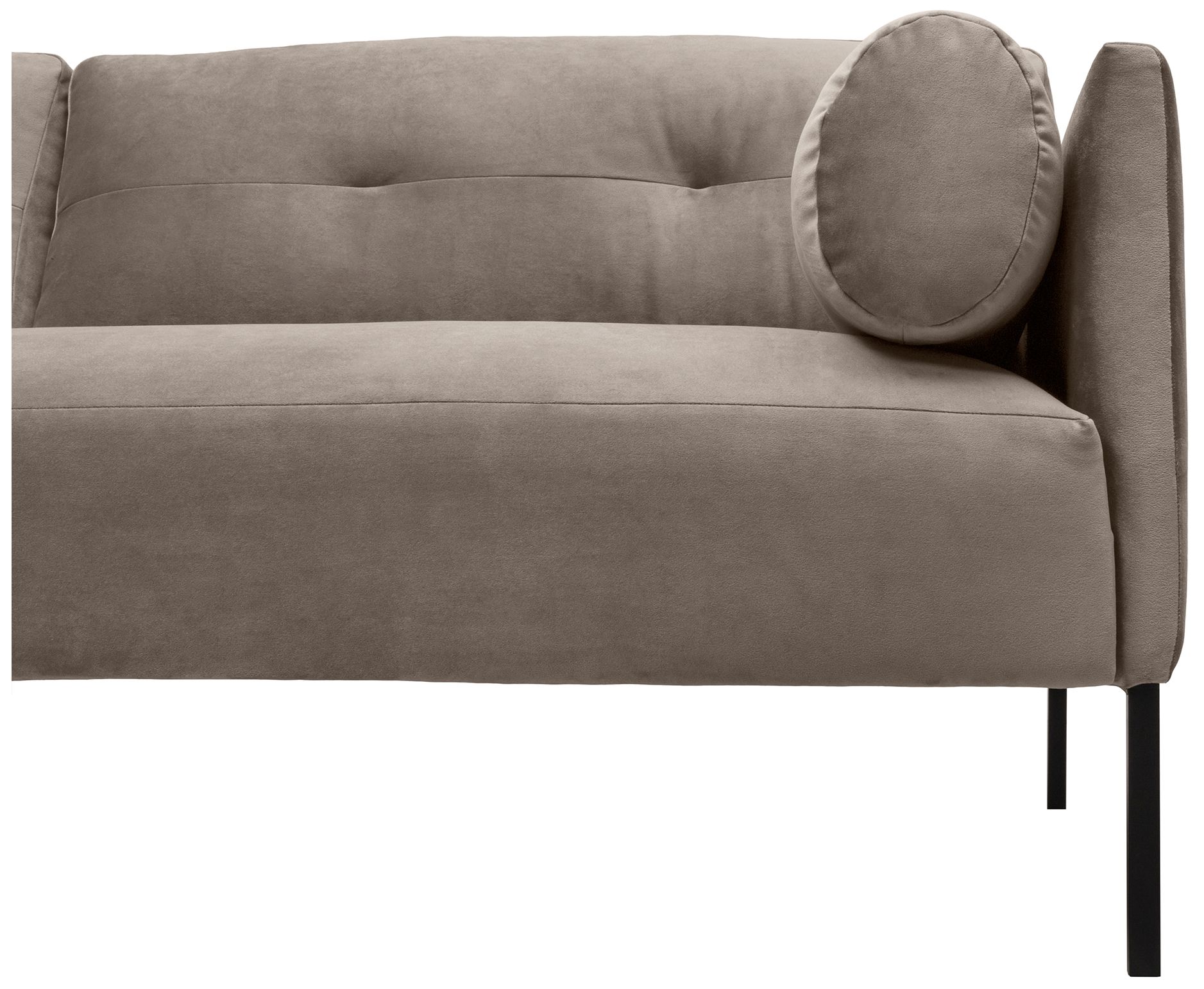 Image 6 Michalina 84 in. Modern Sofa in Fossil Gray Velvet, and Black Metal Legs more views