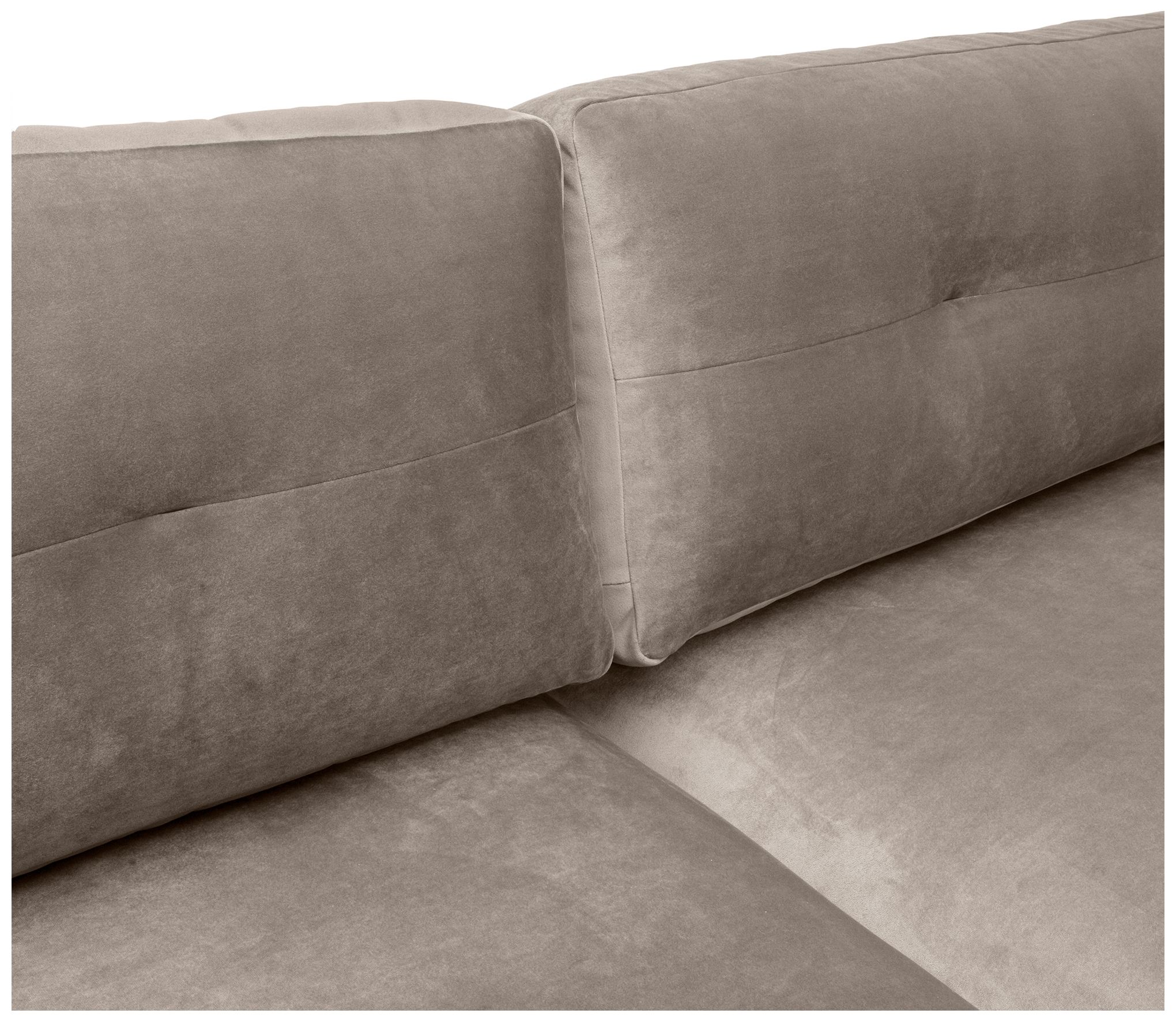 Michalina 84 in. Modern Sofa in Fossil Gray Velvet, and Black Metal Legs