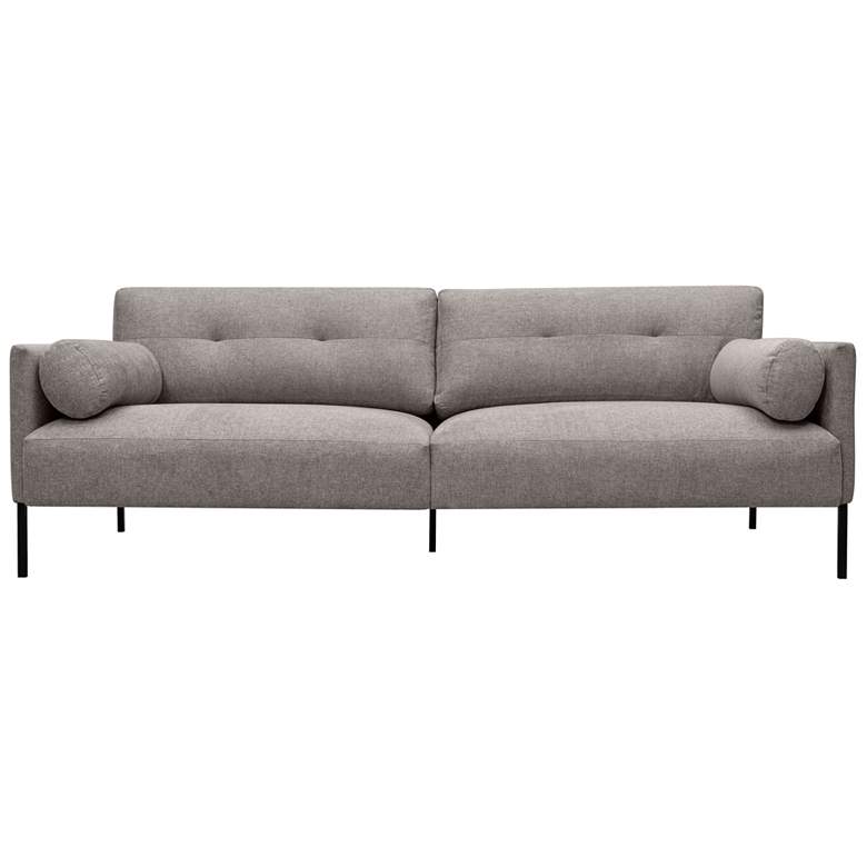 Image 1 Michalina 84 in. Modern Sofa in Gray Fabric, and Black Metal Legs