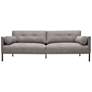 Michalina 84 in. Modern Sofa in Gray Fabric, and Black Metal Legs