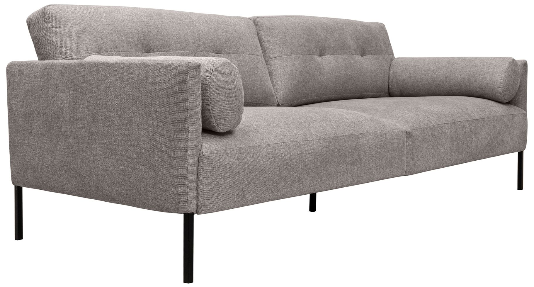 Image 3 Michalina 84 in. Modern Sofa in Gray Fabric, and Black Metal Legs more views