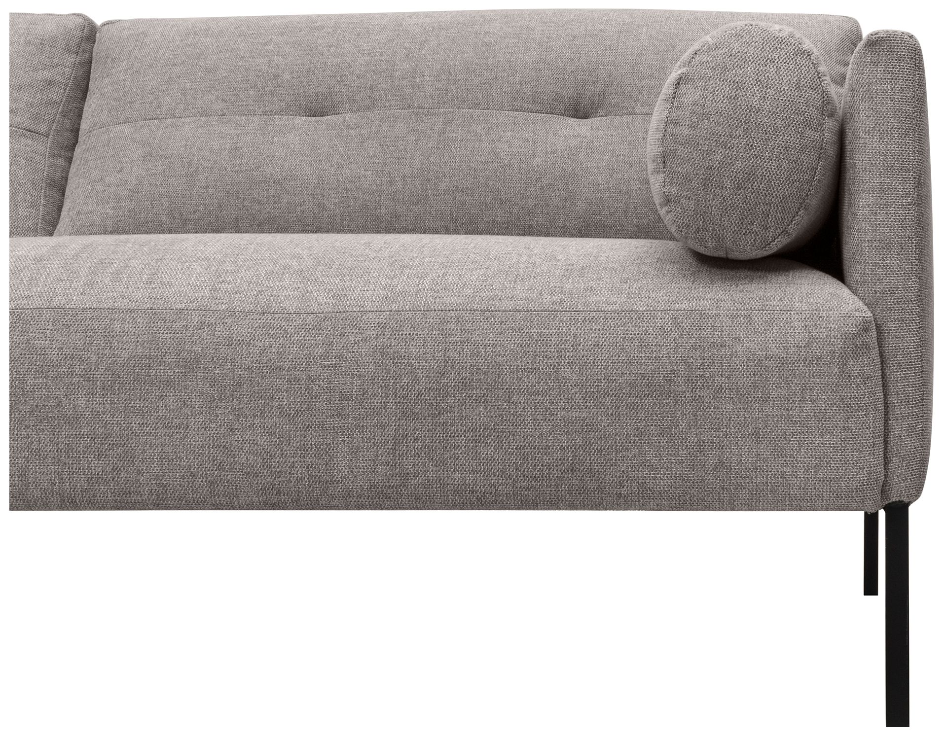 Image 6 Michalina 84 in. Modern Sofa in Gray Fabric, and Black Metal Legs more views