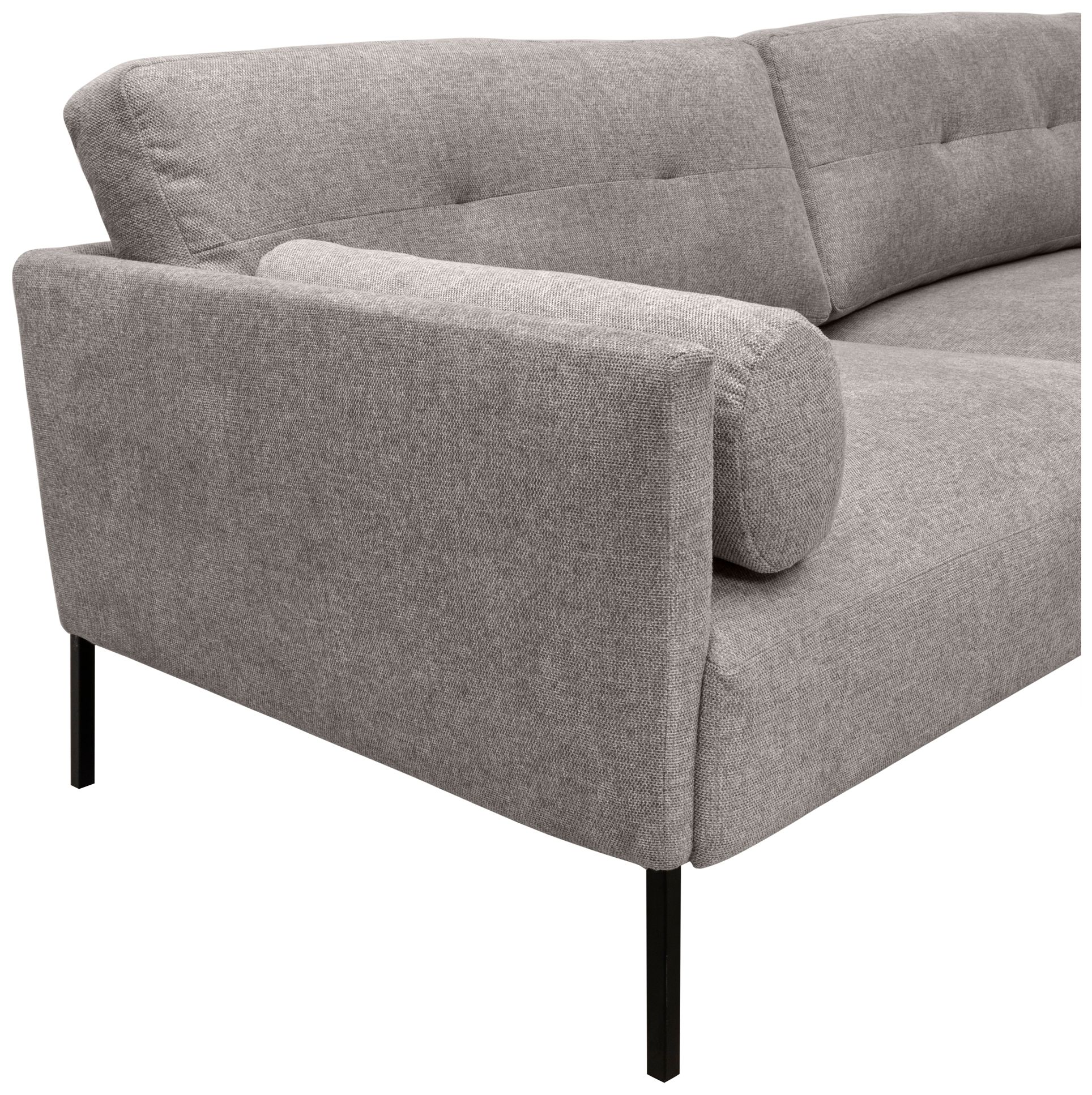 Image 7 Michalina 84 in. Modern Sofa in Gray Fabric, and Black Metal Legs more views