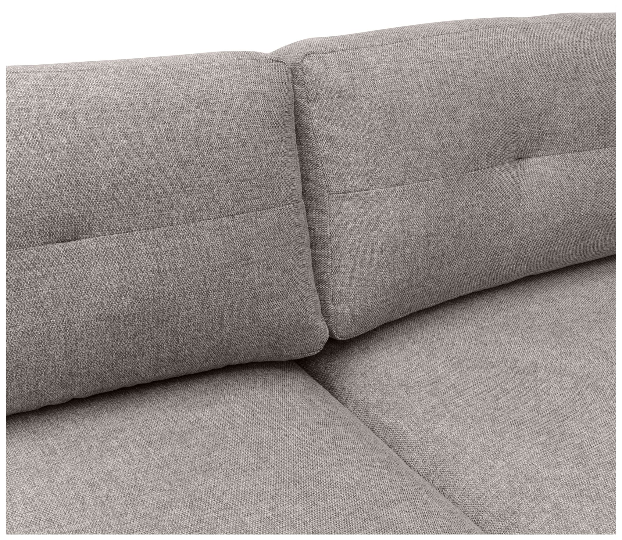 Michalina 84 in. Modern Sofa in Gray Fabric, and Black Metal Legs