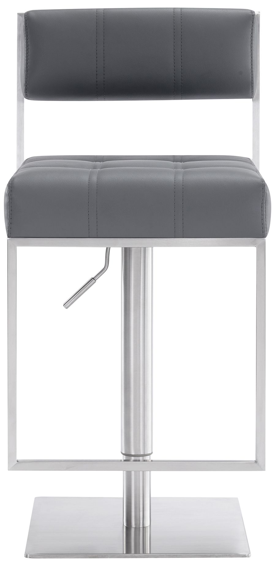 Image 2 Michele Adjustable Swivel Barstool in Brushed Stainless Steel Finish, Gray more views