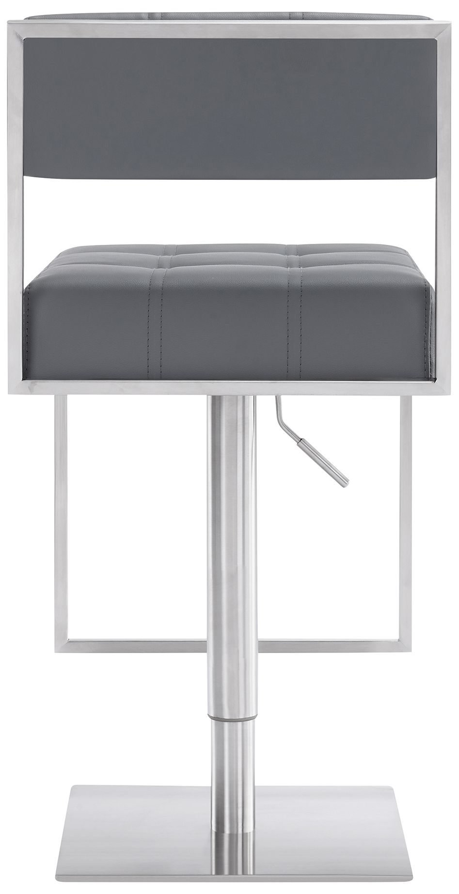 Image 4 Michele Adjustable Swivel Barstool in Brushed Stainless Steel Finish, Gray more views