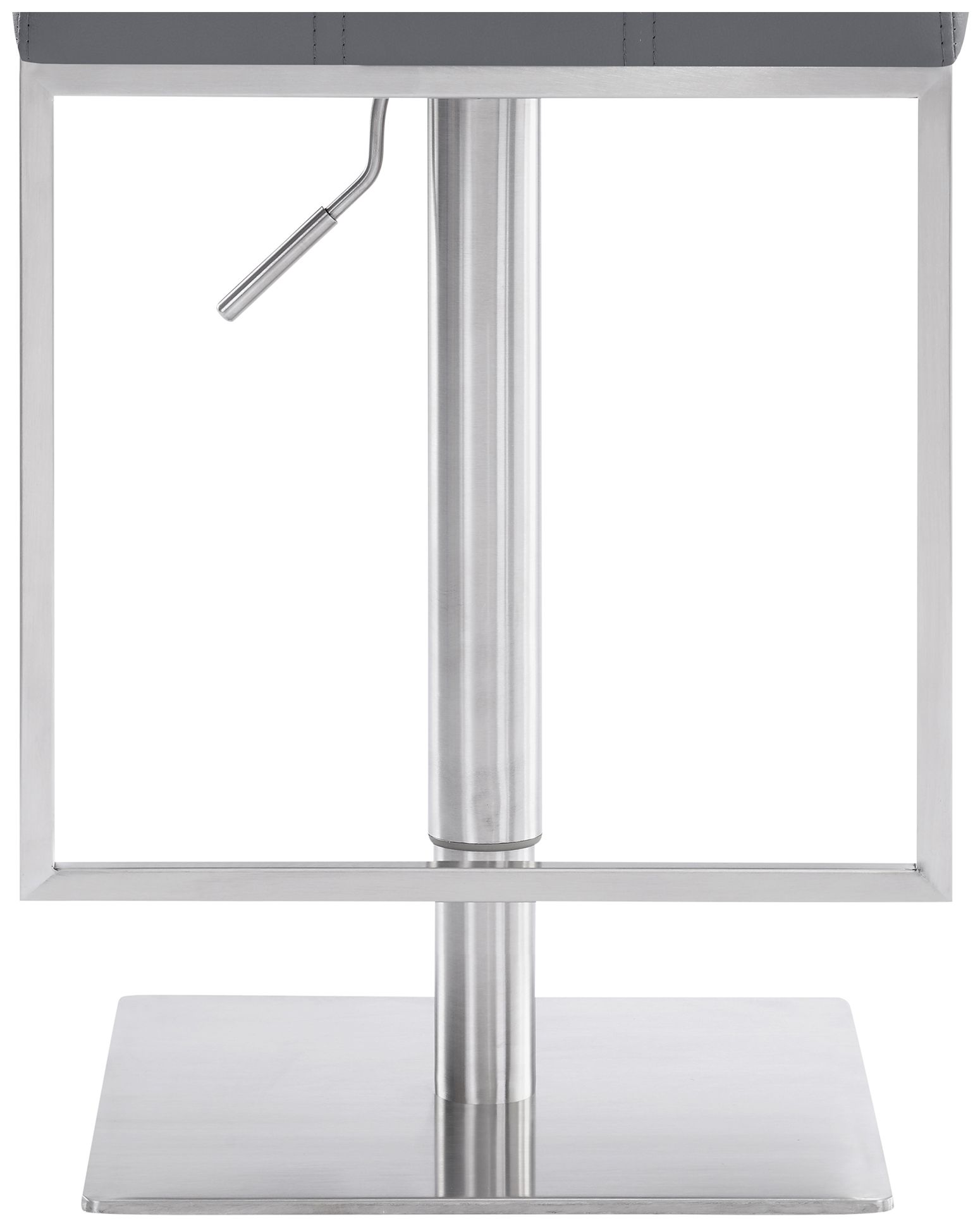 Image 6 Michele Adjustable Swivel Barstool in Brushed Stainless Steel Finish, Gray more views