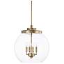 1_Mid Century 15 1/2" Wide Aged Brass 4-Light Pendant
