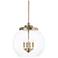 Mid Century 15 1/2" Wide Aged Brass 4-Light Pendant