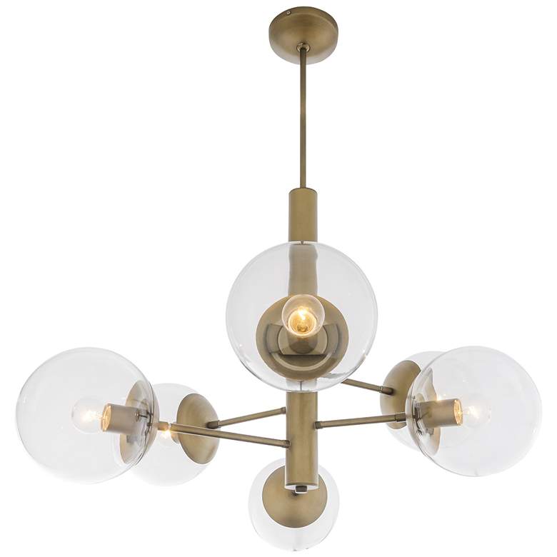 Image 4 Mid-Century 6-Lt Chandelier more views