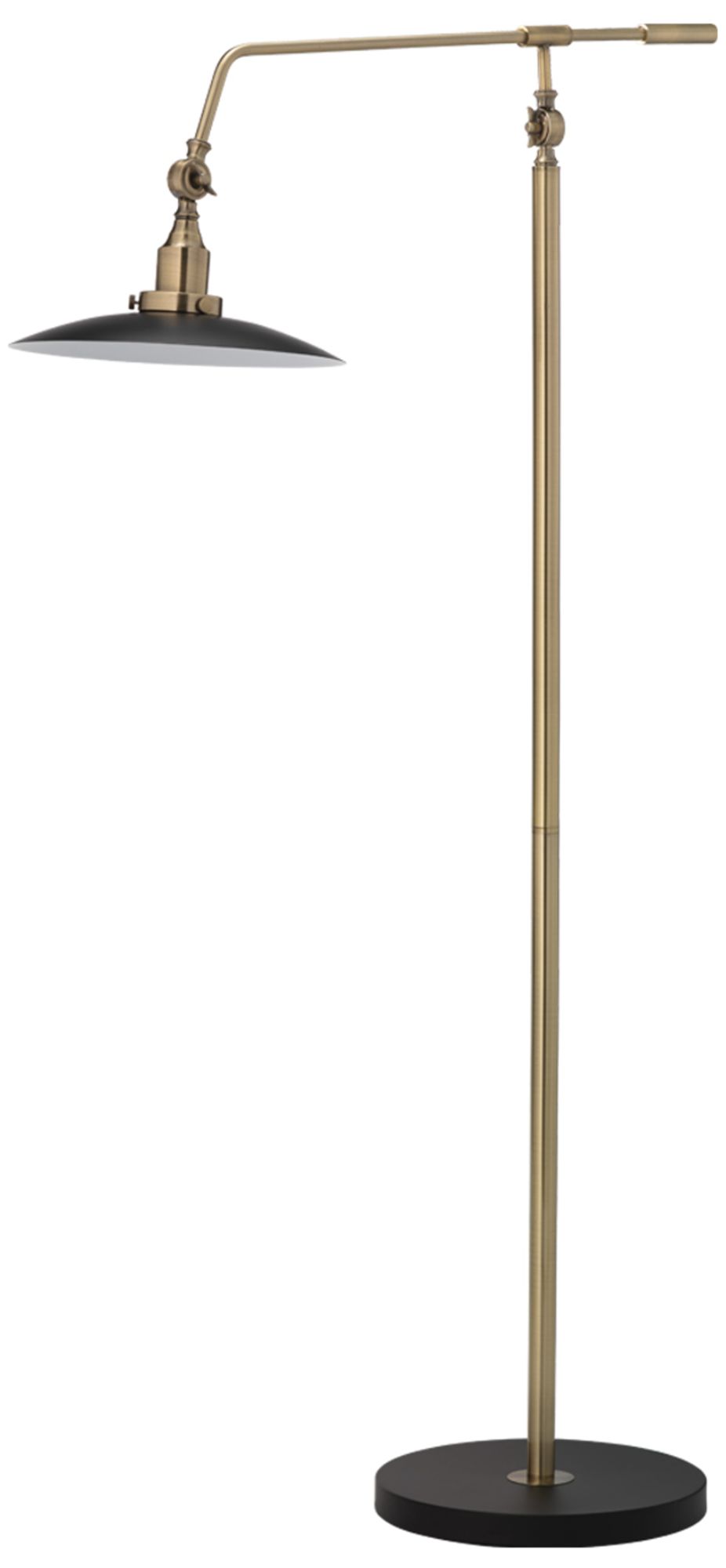 Image 2 Mid-Century Modern 1-Light Floor Lamp in Black and Brass