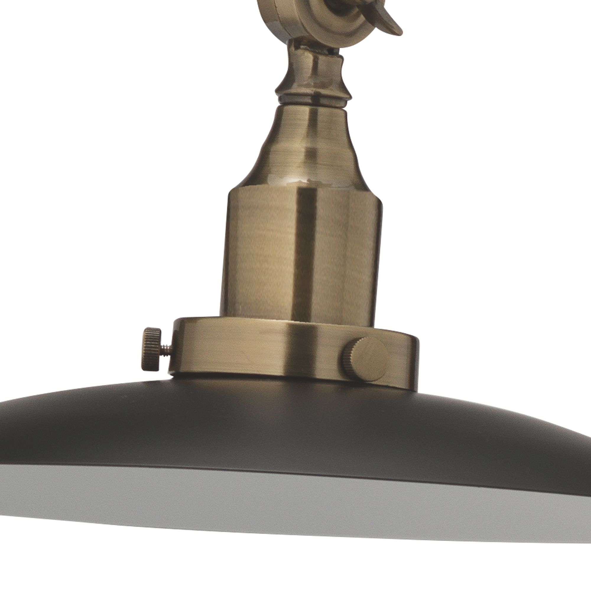 Image 4 Mid-Century Modern 1-Light Floor Lamp in Black and Brass more views
