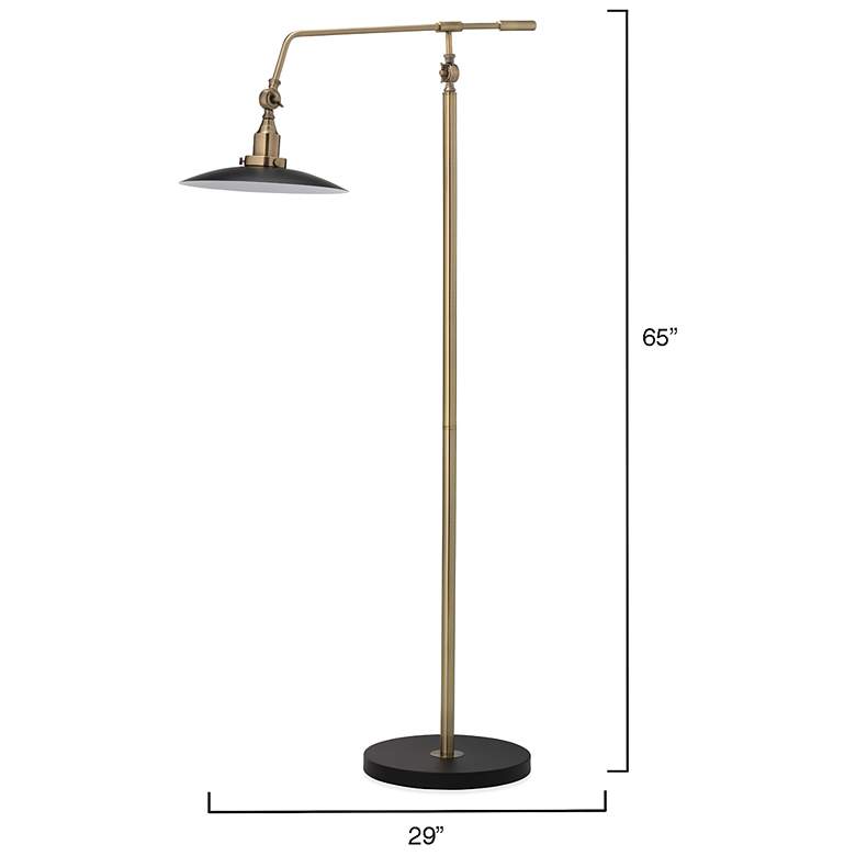 Image 3 Mid-Century Modern 1-Light Floor Lamp in Black and Brass more views