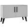 Mid-Century- Modern Amsterdam Double Side Table 2.0 with 3 Shelves in White