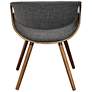 Mid Century Modern Charcoal Black Fabric Butterfly Side Chair