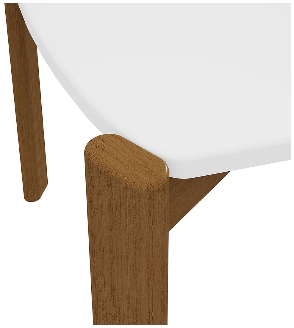 Image 5 Mid Century Modern Gales 47.24 Dining Table Solid Wood Legs in Matte White more views