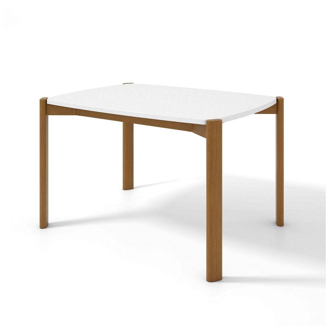 Image 6 Mid Century Modern Gales 47.24 Dining Table Solid Wood Legs in Matte White more views