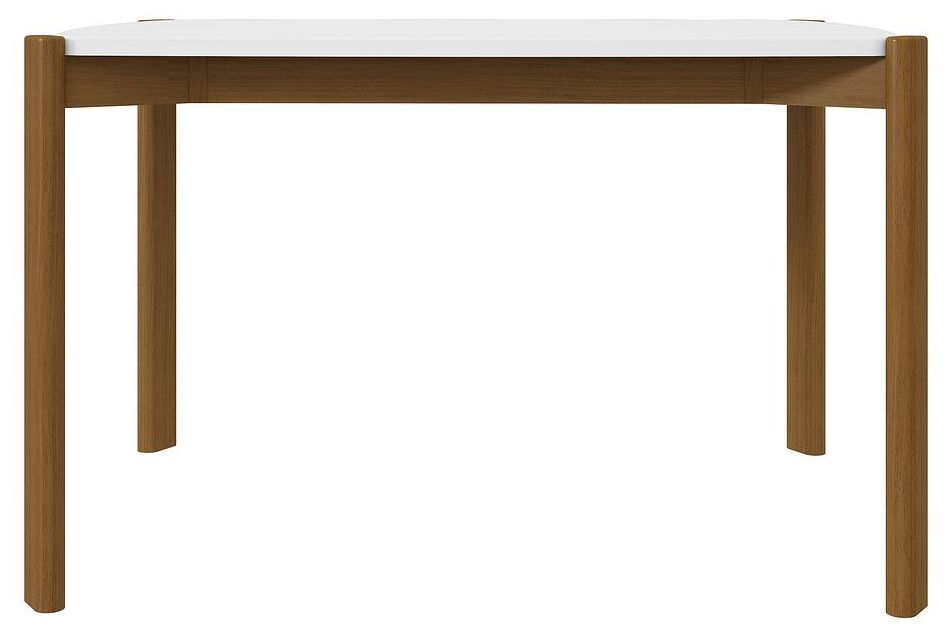 Image 7 Mid Century Modern Gales 47.24 Dining Table Solid Wood Legs in Matte White more views