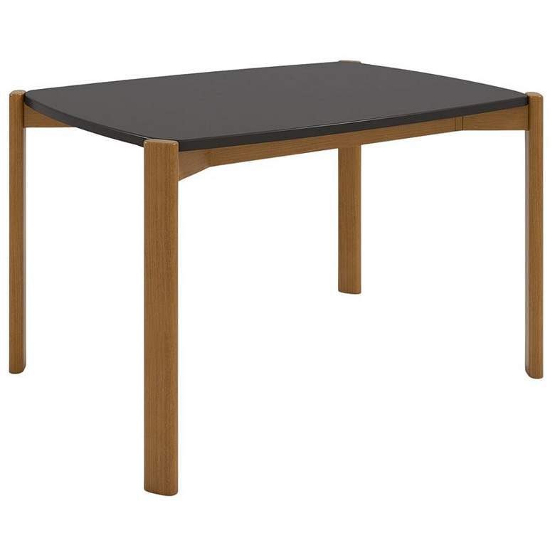Image 1 Mid Century Modern Gales 47.24 Dining Table Solid Wood Legs Matte Black