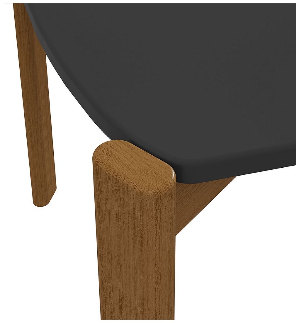Image 4 Mid Century Modern Gales 47.24 Dining Table Solid Wood Legs Matte Black more views