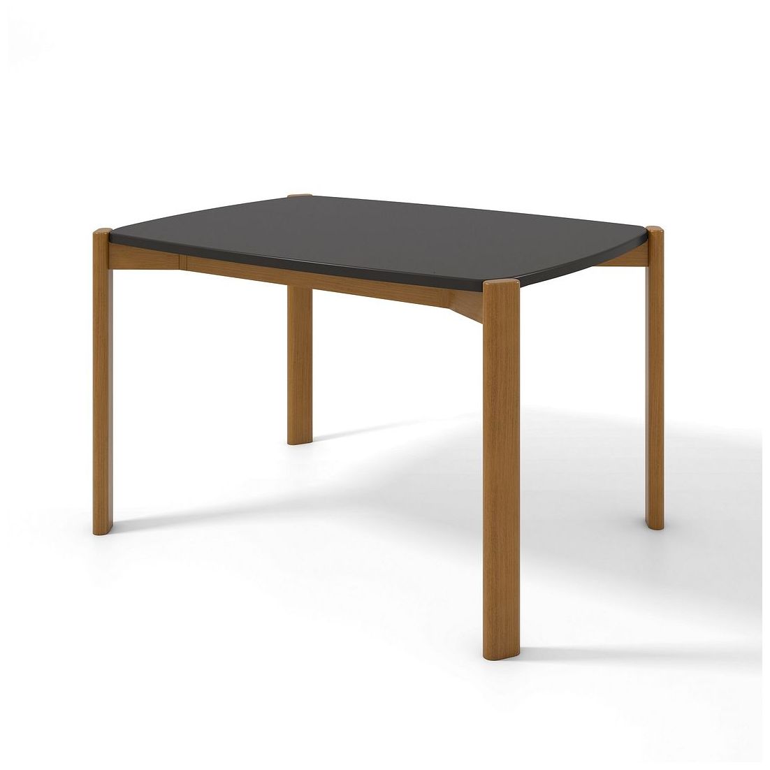 Image 6 Mid Century Modern Gales 47.24 Dining Table Solid Wood Legs Matte Black more views
