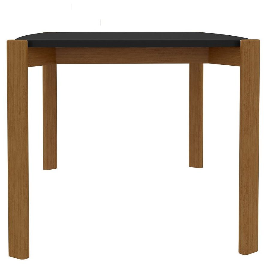 Image 7 Mid Century Modern Gales 47.24 Dining Table Solid Wood Legs Matte Black more views